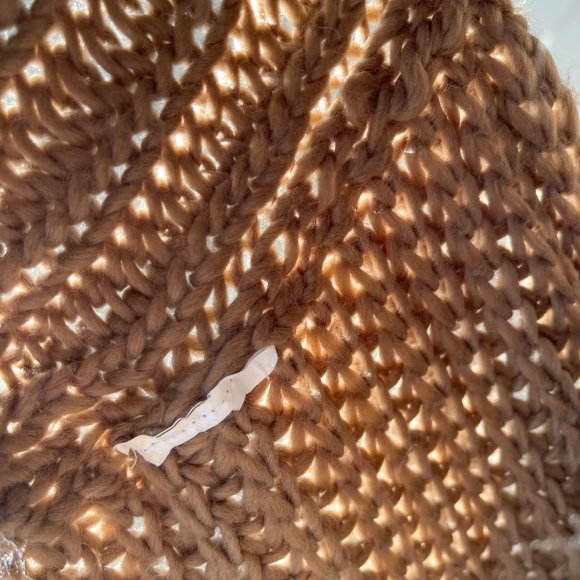Camel Brown Chunky Knit Snood Scarf - Picture 3 of 4